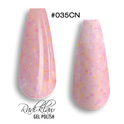 Phat Kat Gel Polish Confetti Pink #035CN 10ml confetti gel polish color swatches