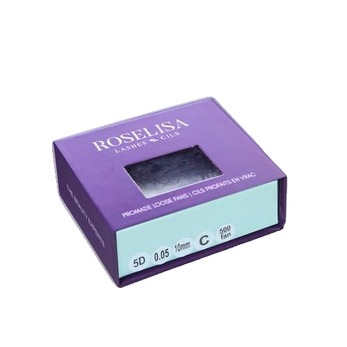 Roselisa D-Curl Loose Promade 10D 14mm Lash Extensions purple product box