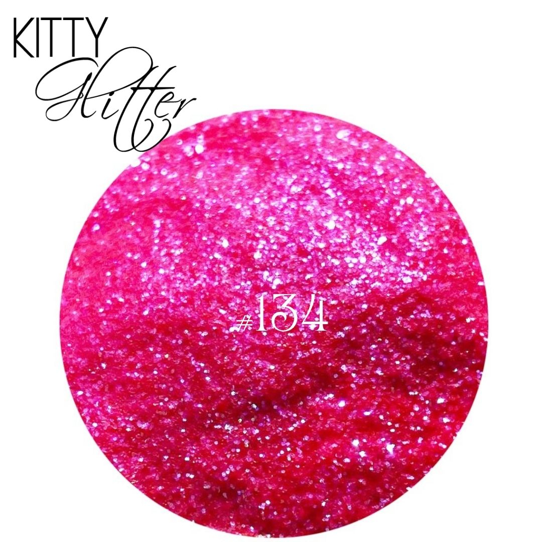 Phat Kat Kitty Glitter Iridescent Pink #134 5G loose nail glitter color swatch