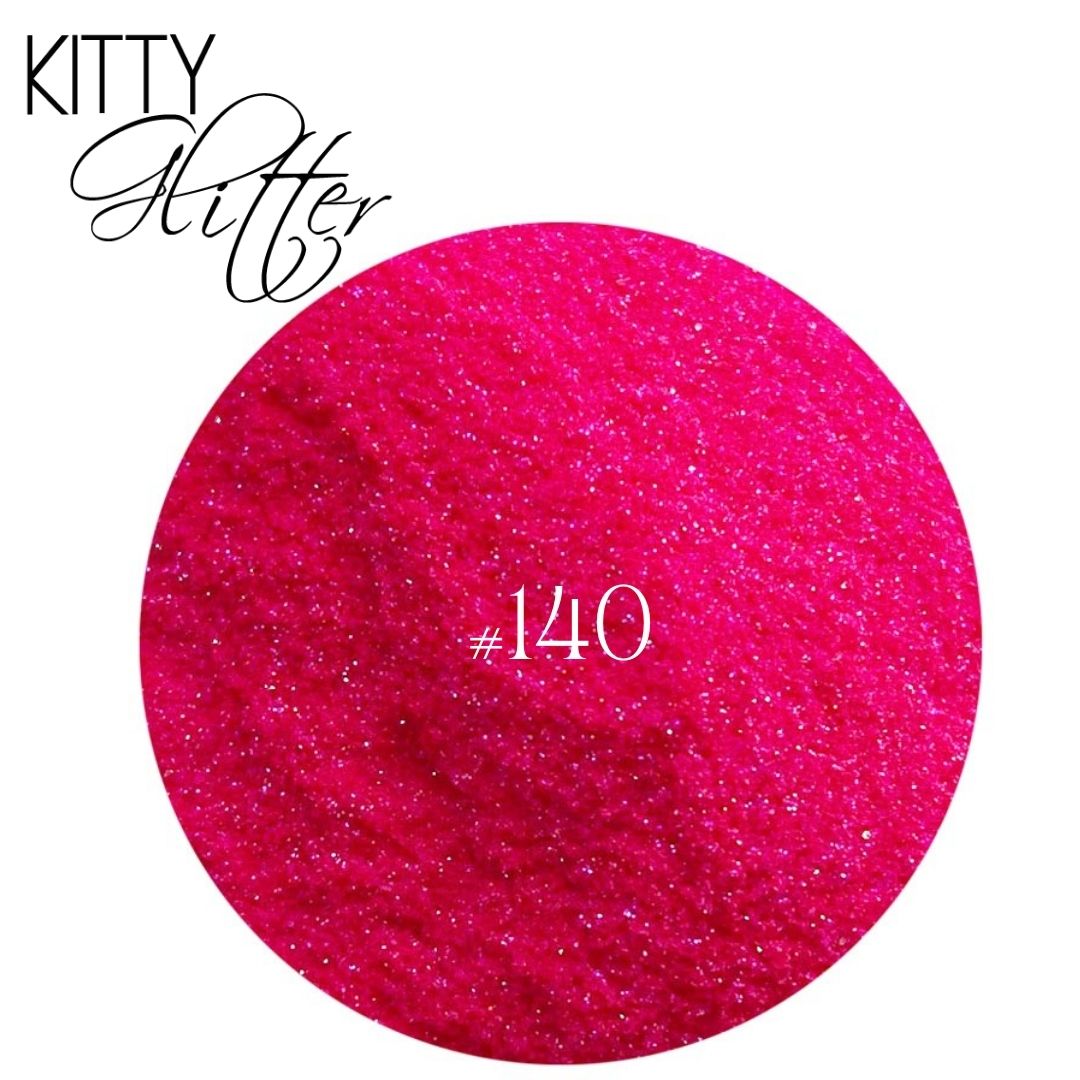 Phat Kat Kitty Glitter Iridescent Hot Pink #140 5G loose nail glitter color swatch