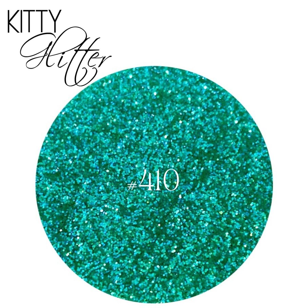 Phat Kat Kitty Glitter Iridescent Teal #410 5G loose nail glitter color swatch