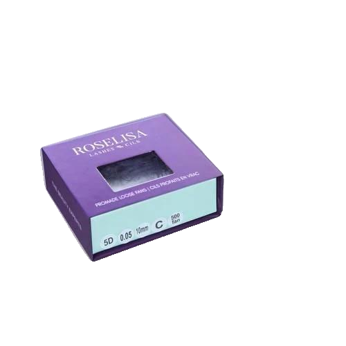 Roselisa D-Curl Loose Promade 8D 15mm Lash Extensions purple product box