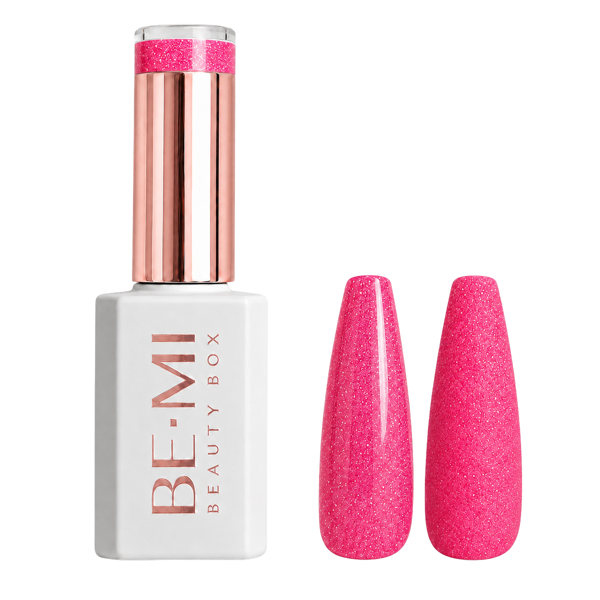 BEMI Beauty Box Creami Malibu O28 15ml gel polish bottle and colour swatches