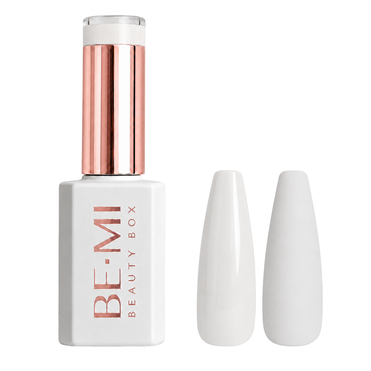 BEMI Creami - Ultra White W01 - 15ml gel polish bottle and colour swatches