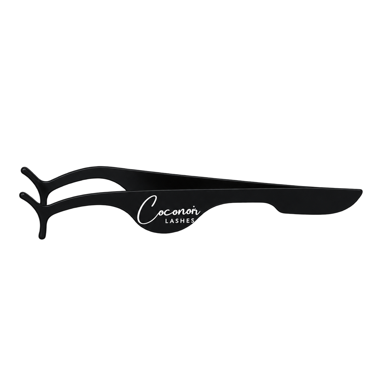 Coconoir Beauty black lash applicator with curved tips and white Coconoir Lashes logo