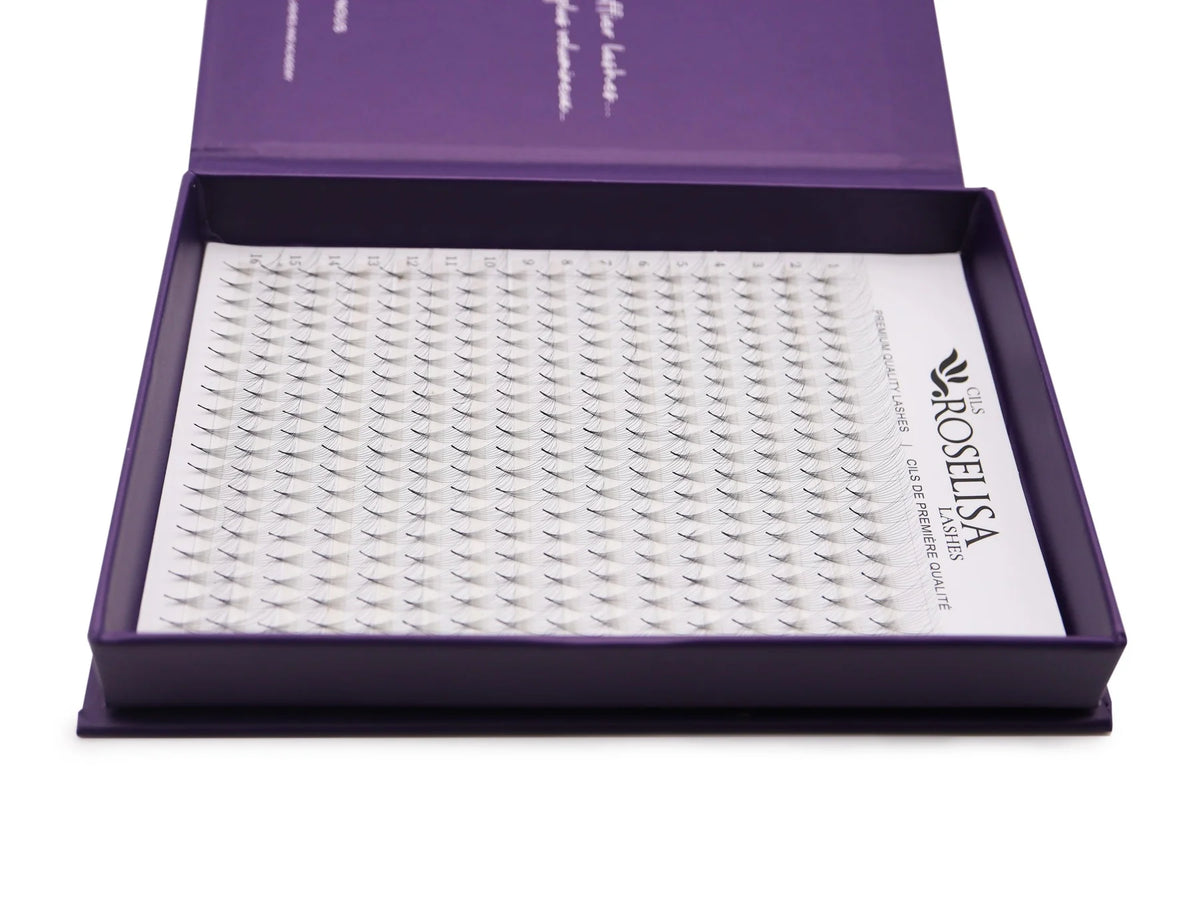 Roselisa - Promade Volume Fans - D-Curl - 5D x 9mm open lash tray