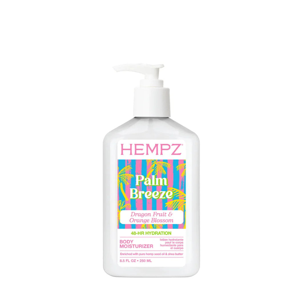 Hempz Palm Breeze body moisturizer bottle on a white background