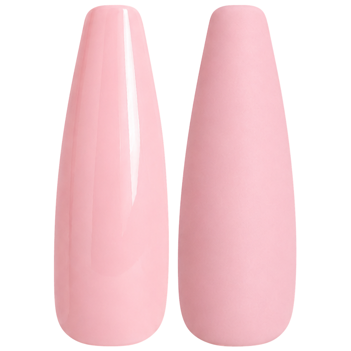 Glossy and matte sheer peach pink nail swatches for BEMI Creami Bare With Me CR104.