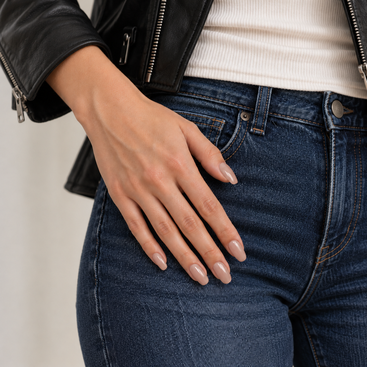 BEMI Creami Barely SN05 nails in a Wear it photo.