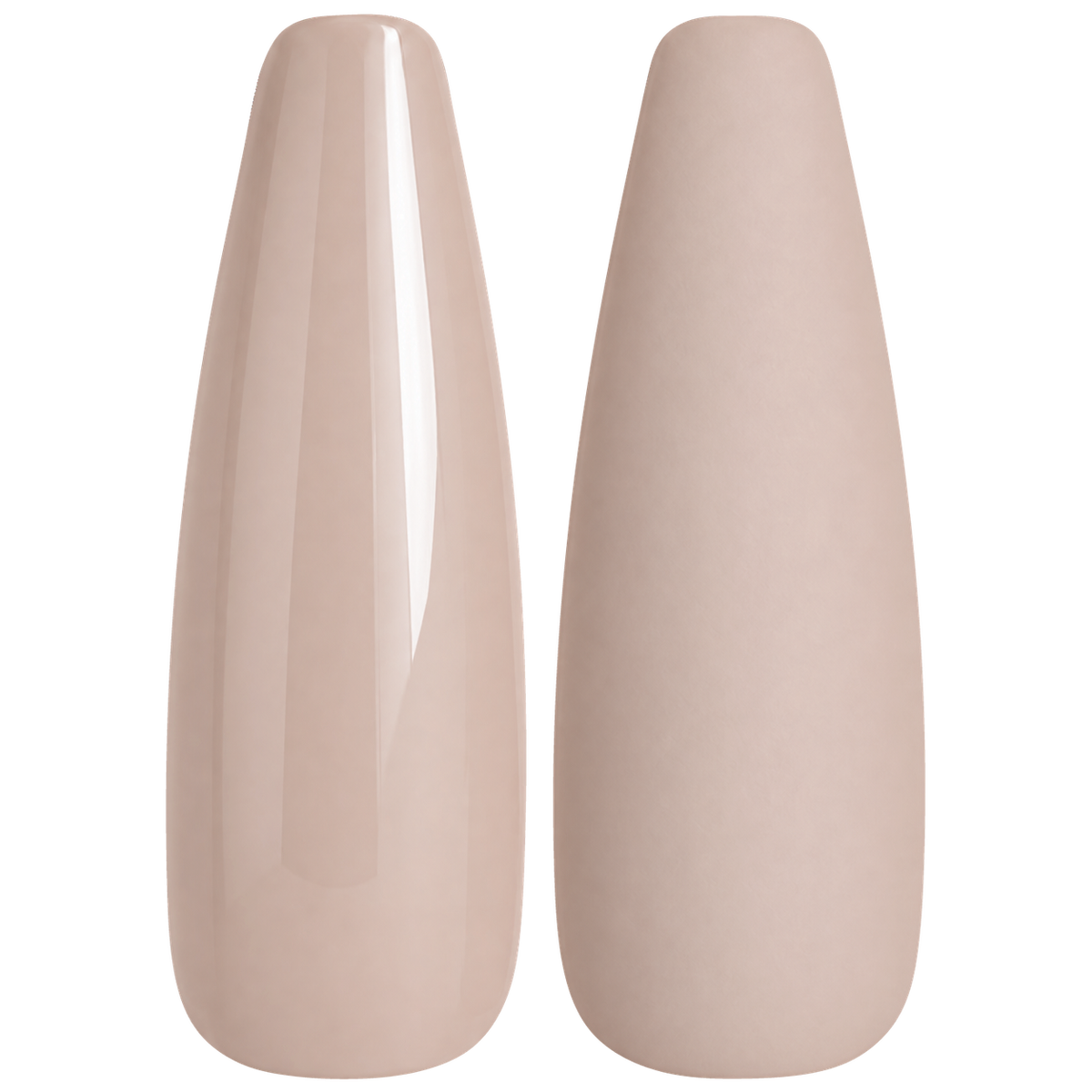 Glossy and matte warm sandy beige nail swatches for BEMI Creami Biscotti N02.