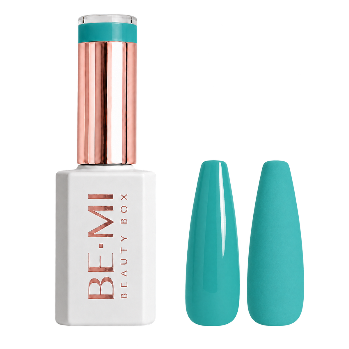BEMI Creami Lagoon O18 soft turquoise gel polish bottle.