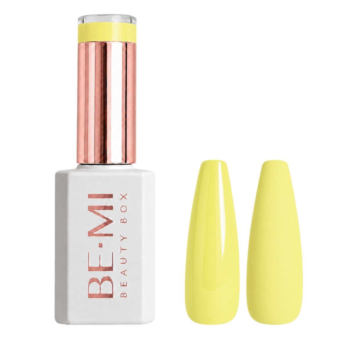 BEMI Creami Lemonade O19 soft pastel yellow gel polish bottle.