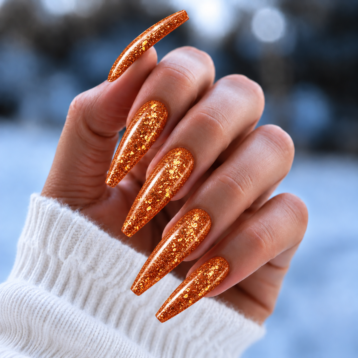BEMI Metal Leaf Zest nails in a color photo.