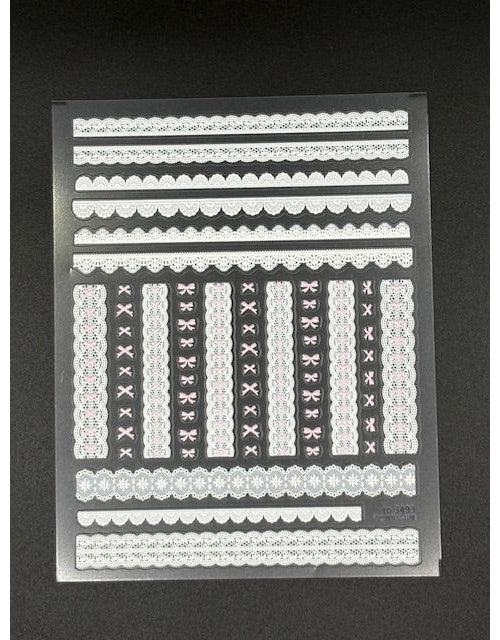 Coconoir Beauty Nail Decal French Lace White nail decal sheet