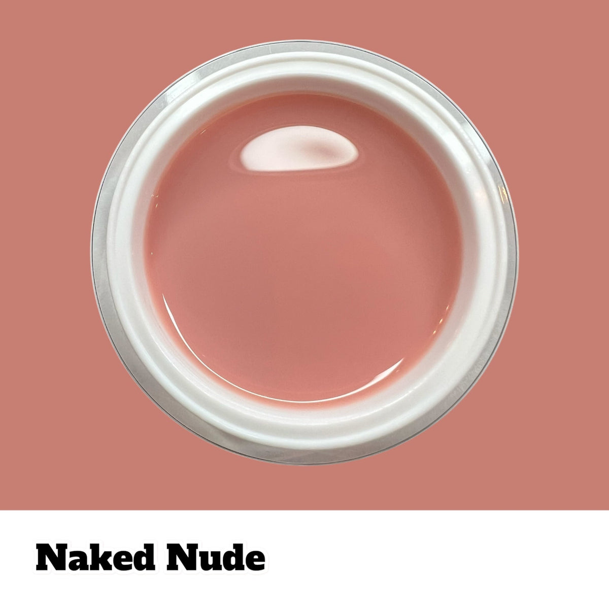 Loona Nails Naked Nude Builder Gel 30ml, open jar showing the nude pink shade.