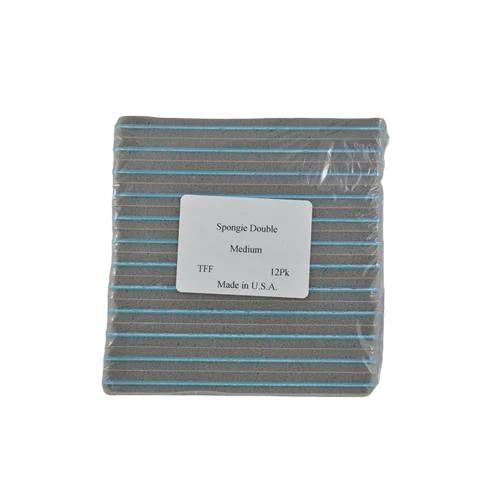 Spongie Large Grey Blue Medium Grit 12 Pack nail buffer block pack