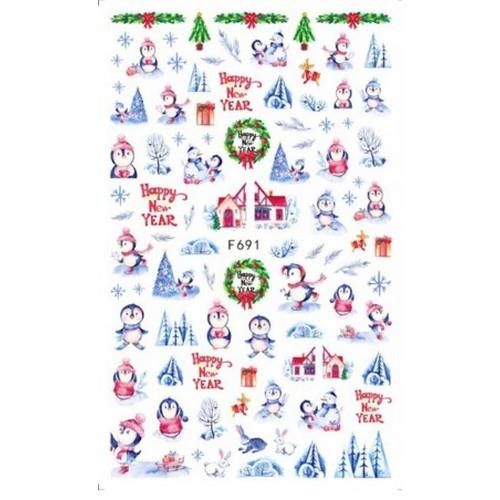 Nove Penguin Christmas Nail Decal nail art product image