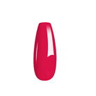 Red nail polish bottle on a white background