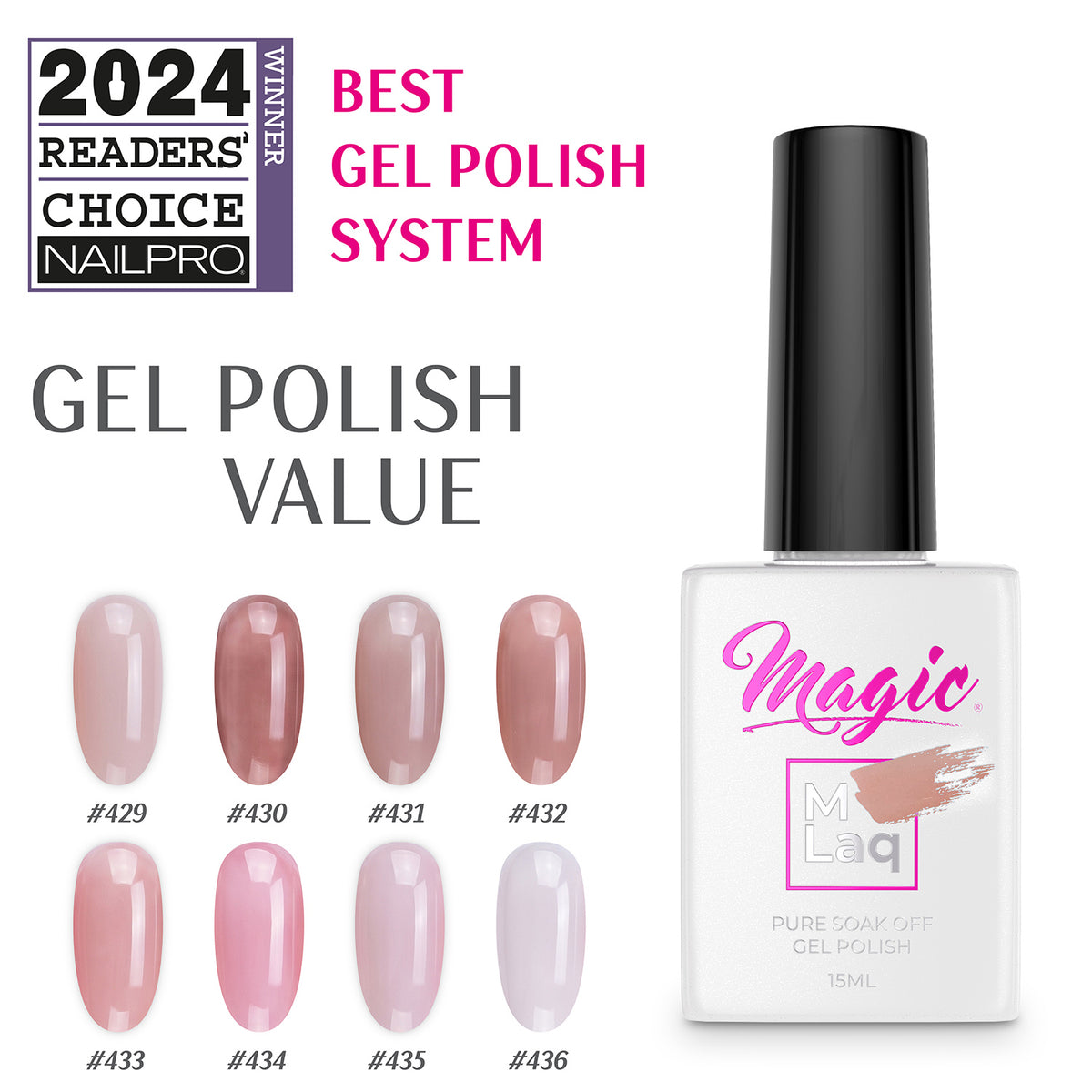 Magic MLaq Jelly Pinks & Nudes 8-piece gel polish value kit