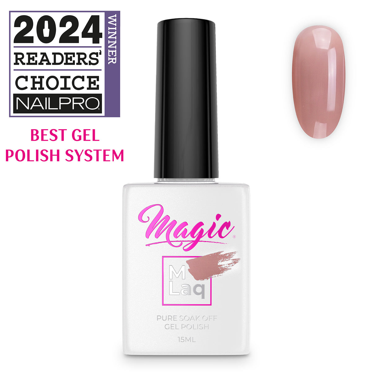 Magic MLaq Jelly Rose Brown #432 gel polish, 15 ml