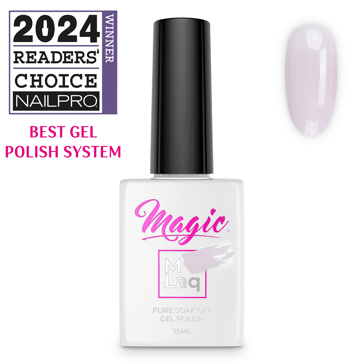 Magic MLaq MLaq Jelly Pink White gel polish, 15 ml
