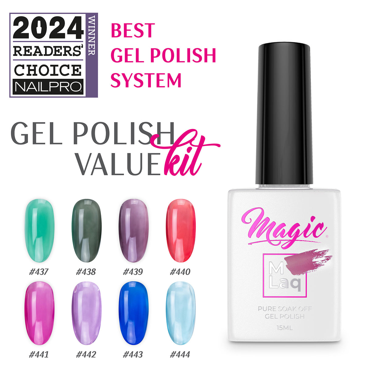 Magic MLaq Jelly Colors 8-piece gel polish value kit