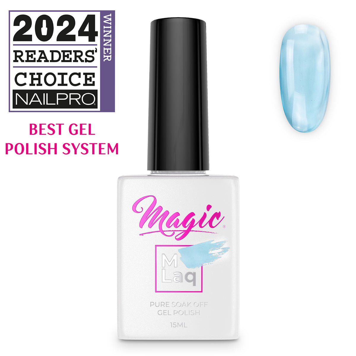 Magic MLaq MLaq Jelly Cool Blue gel polish, 15 ml