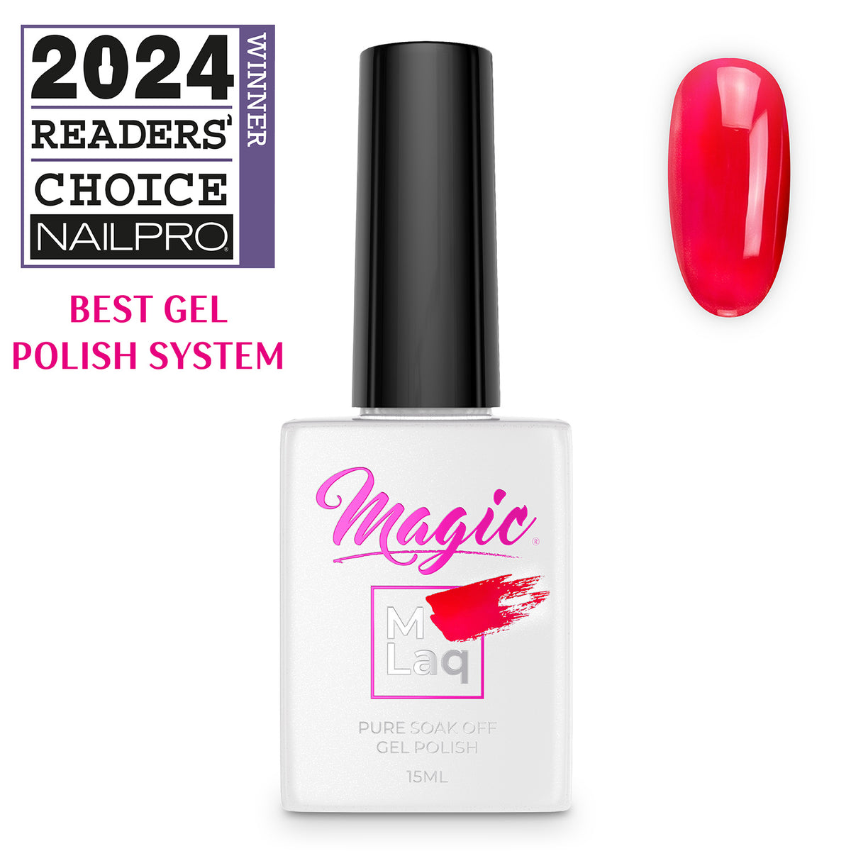 Magic MLaq MLaq Jelly Red gel polish, 15 ml