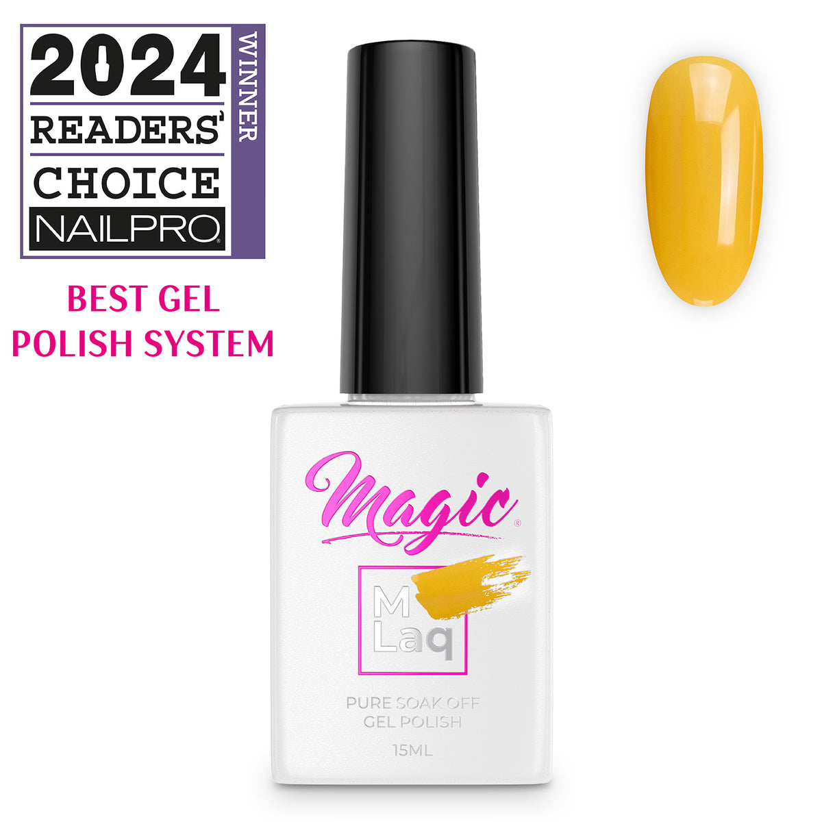 Magic MLaq MLaq Pumpkin Yellow gel polish, 15 ml