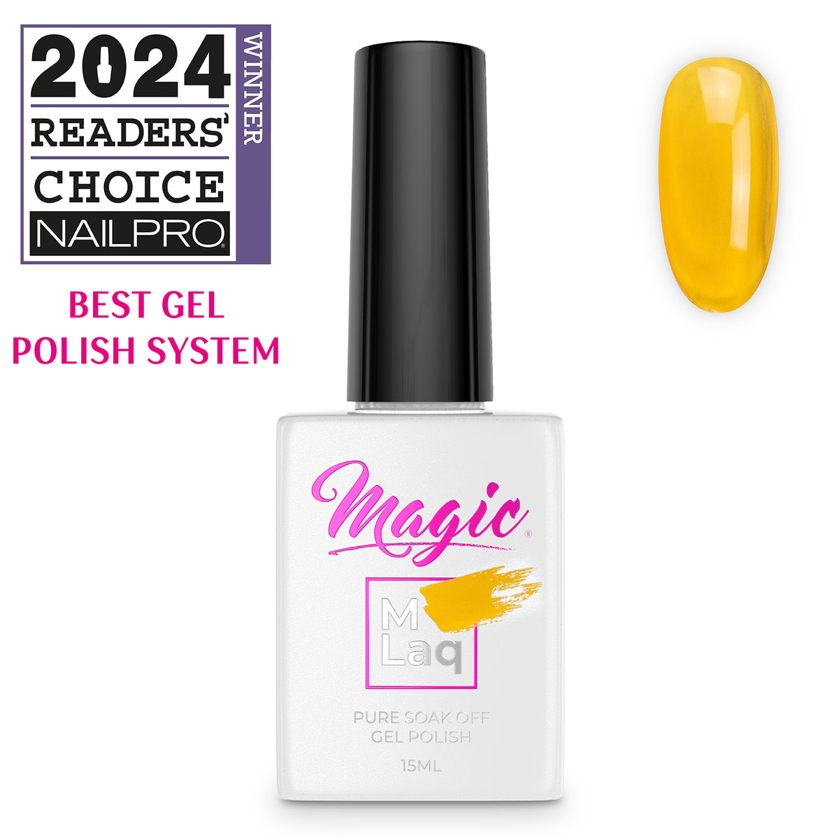 Magic MLaq Jelly Yellow #452 gel polish, 15 ml