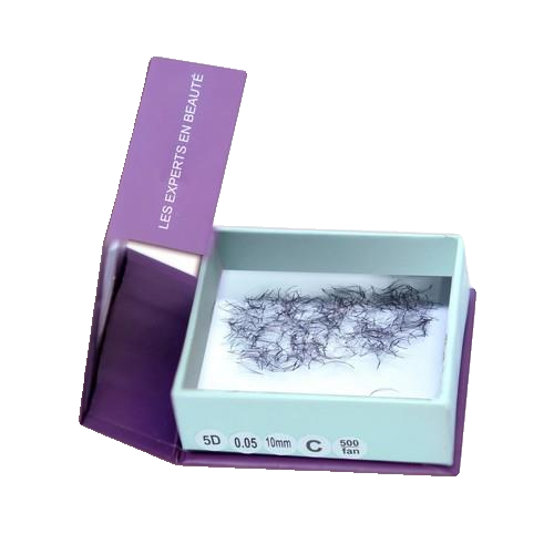 Roselisa D-Curl Loose Promade 5D 9mm Lash Extensions open box and lash tray