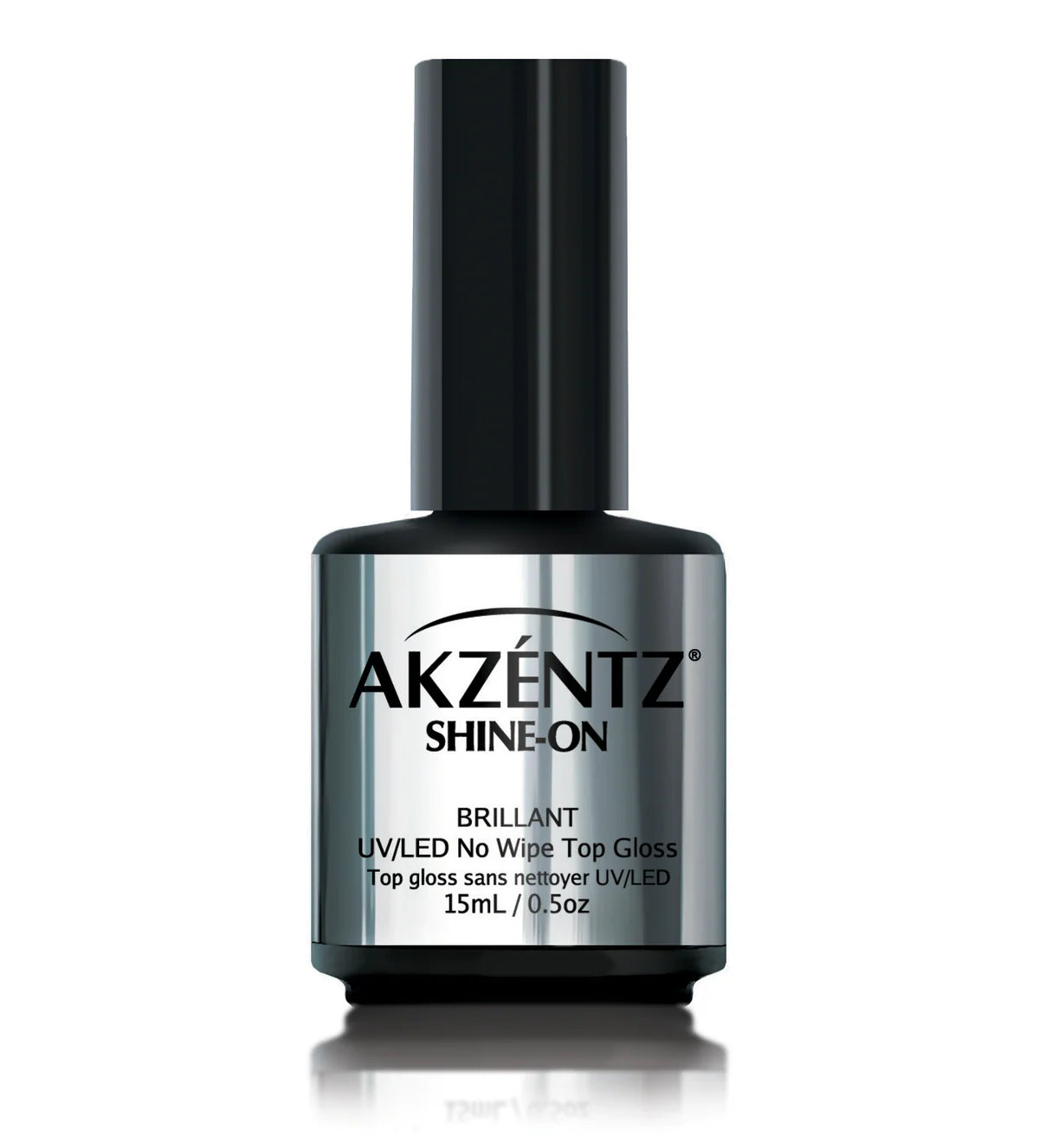 Akzentz Shine On 15ml no-wipe top gloss bottle