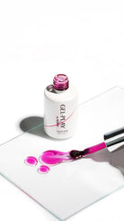 Brush with Akzentz Gel-Play Glass Pink translucent gel drops