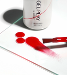 Akzentz Gel-Play Glass Red translucent gel drops on glass palette