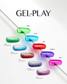 Akzentz Gel-Play Glass color range on nail swatch sticks