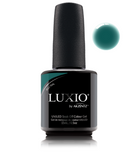 Akzentz Luxio Jelli Teal 15 mL gel polish bottle with small round color swatch