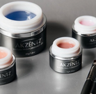 Open Akzentz Pro-Formance hard gel jars with gel brush