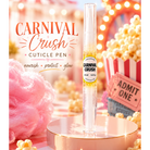 Carnival Crush cuticle pen with a festive background featuring popcorn and circus tickets.