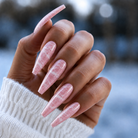 BEMI Quartz Gel - Rose - 15ml shown on long coffin nails