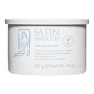Satin Smooth pure clear wax container on a white background