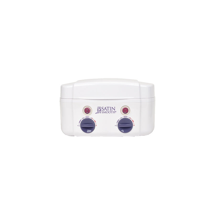 Satin Smooth Double Wax Warmer front controls with two temperature dials