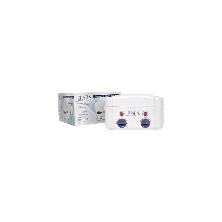 Satin Smooth Double Wax Warmer shown with official product packaging