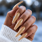 BEMI Metal Leaf Gel - Silk - 5ml shown on long coffin nails