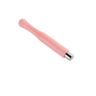 Pink tool handle with silver end on a white background