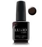 Akzentz Luxio Aficionado 15 mL color gel bottle with dark brown swatch