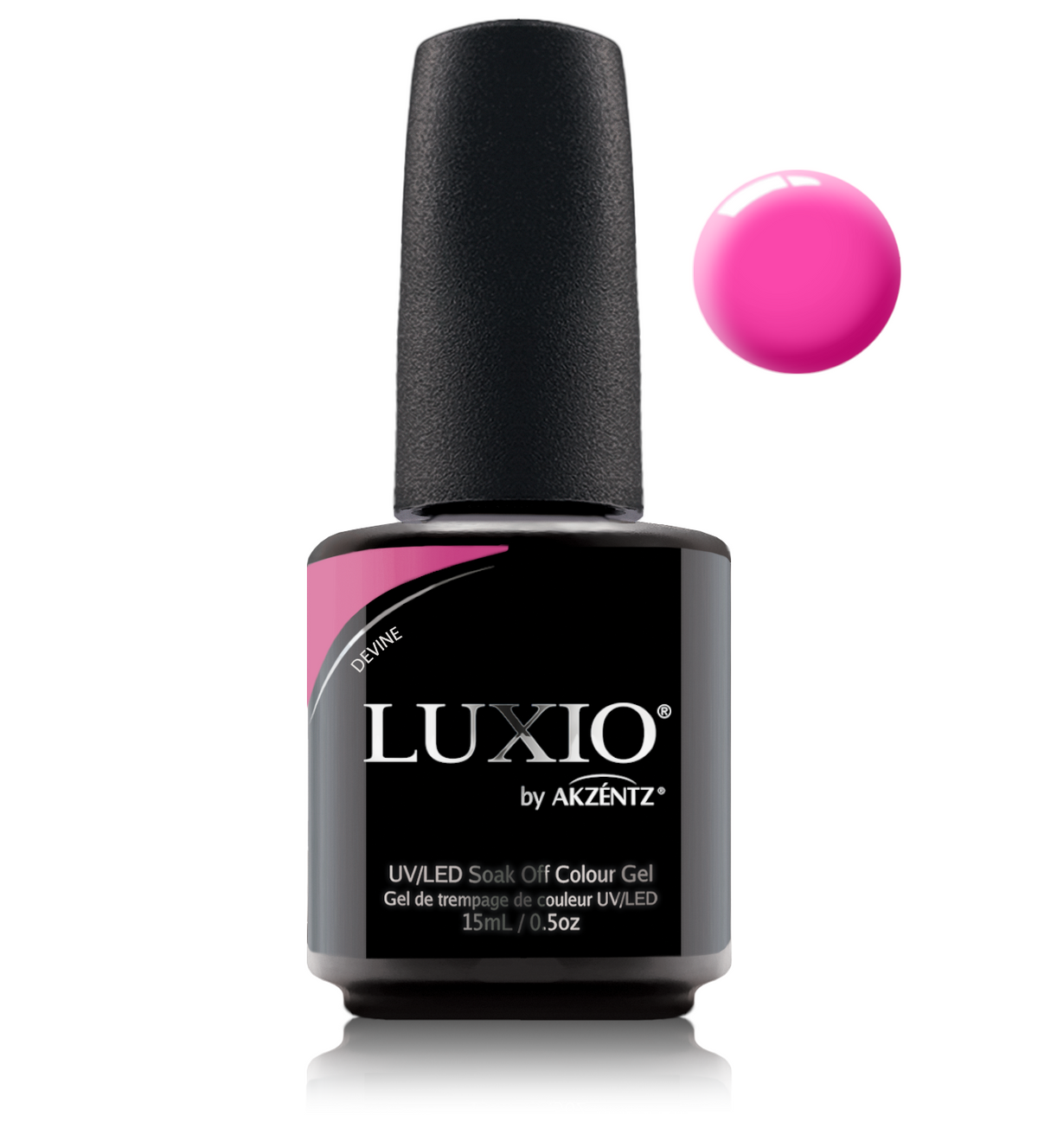 Akzentz Luxio Devine 15 mL color gel bottle with swatch