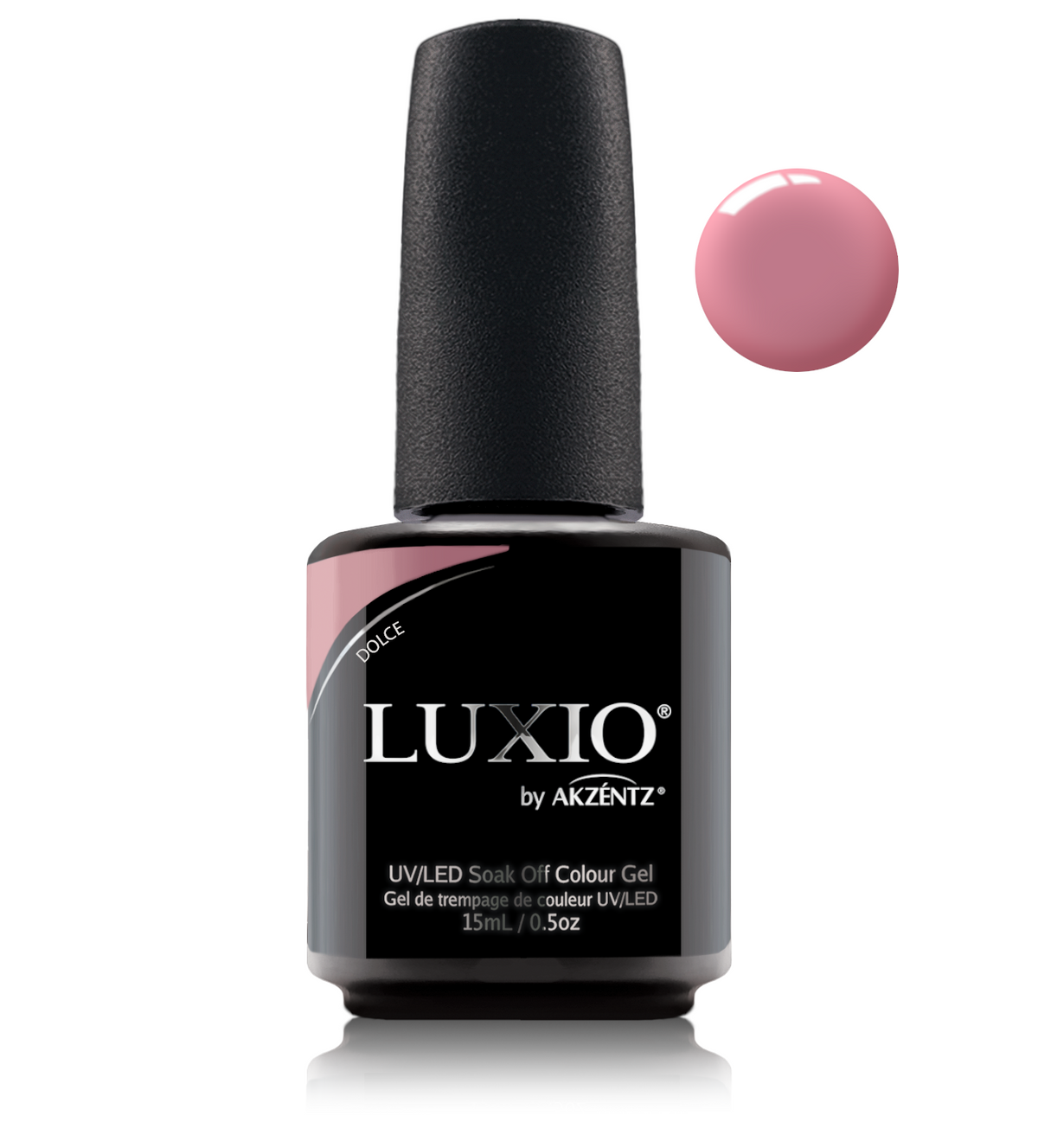 Akzentz Luxio Dolce 15 mL color gel bottle with swatch