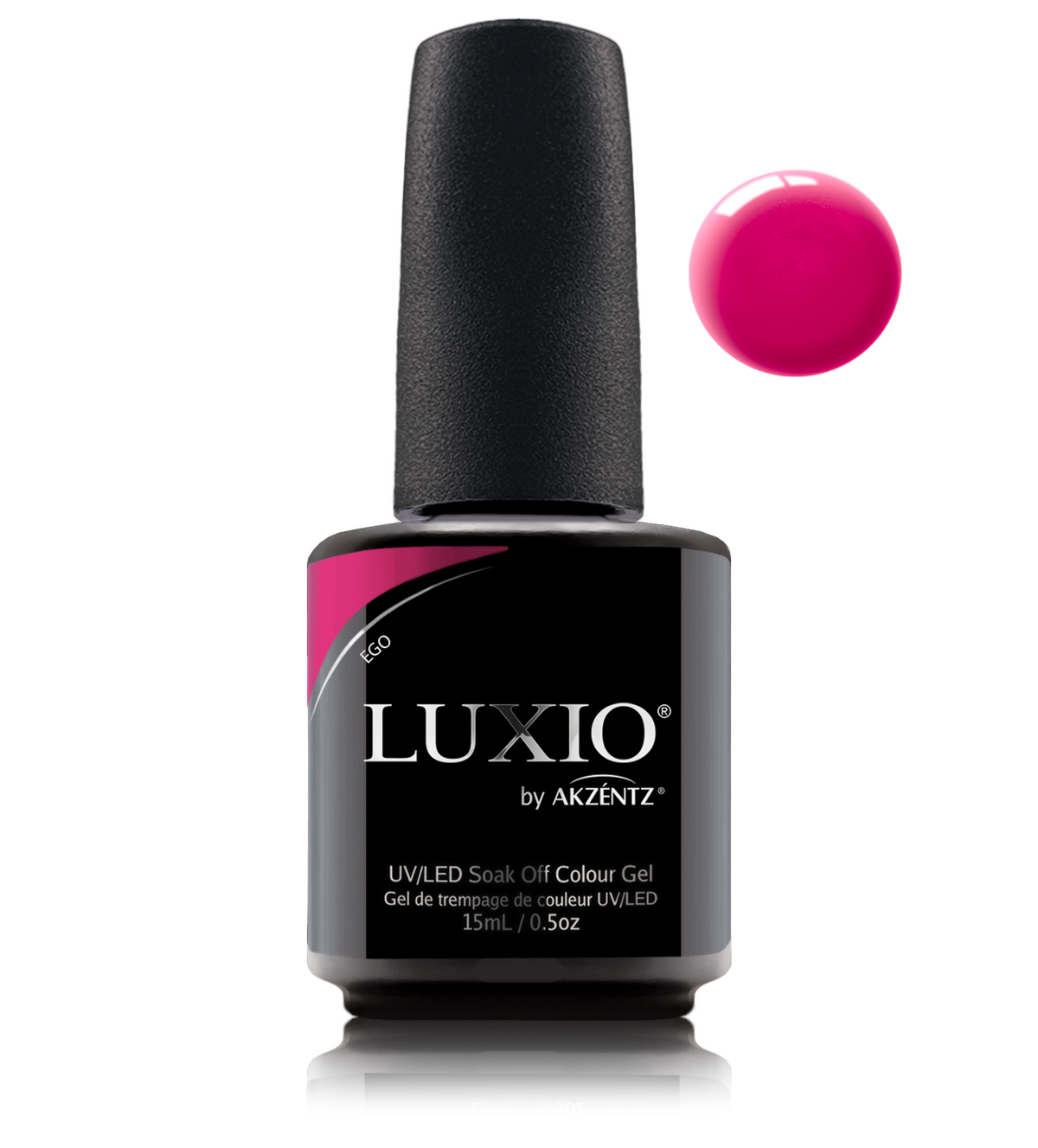 Akzentz Luxio Ego 15 mL color gel bottle with swatch