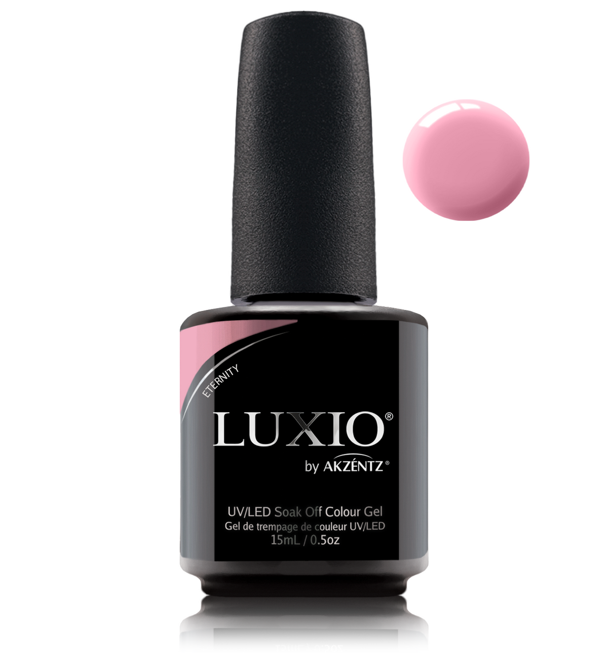 Akzentz Luxio Eternity 15 mL color gel bottle with swatch