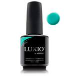 Akzentz Luxio Juxtapose 15 mL color gel bottle with matching small round color swatch